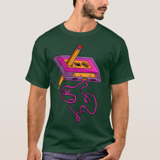 80S Cassetteape Pencil 1980Shrowback Music friend T-Shirt