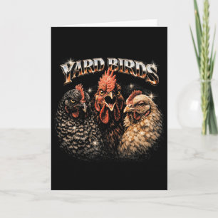 80s Ckyard Chicken Lover Heavy-metal Rock Music Vi Card