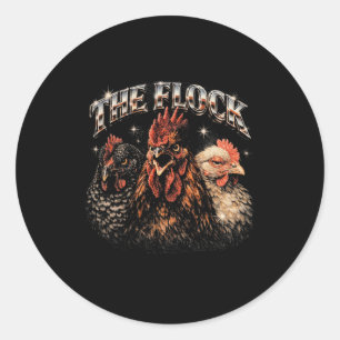 80s Ckyard Chicken Lover Heavy-metal Rock Music Vi Classic Round Sticker