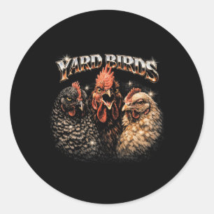 80s Ckyard Chicken Lover Heavy-metal Rock Music Vi Classic Round Sticker