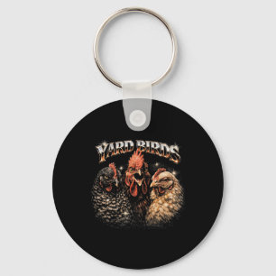 80s Ckyard Chicken Lover Heavy-metal Rock Music Vi Key Ring