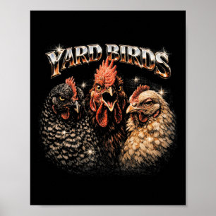 80s Ckyard Chicken Lover Heavy-metal Rock Music Vi Poster