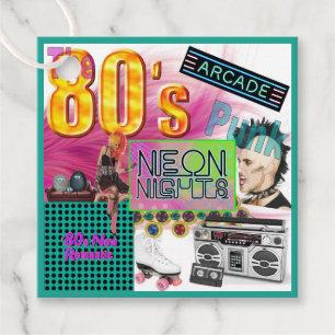 80s Collage Favour Tags