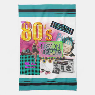 80s Collage Tea Towel