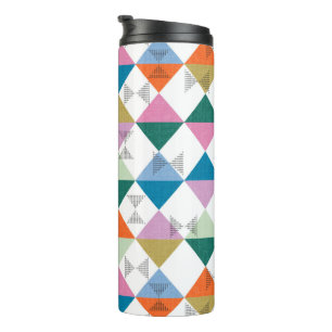 80's colourful triangles thermal tumbler