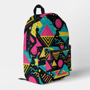 80s Colours Pattern Printed Backpack