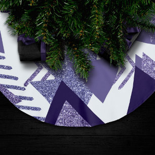 80s Cool Abstract   Purple Passion Shapes Pattern Brushed Polyester Tree Skirt