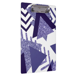 80s Cool Abstract   Purple Passion Shapes Pattern Clipboard