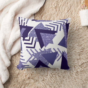 80s Cool Abstract Purple Passion Shapes Pattern Cushion