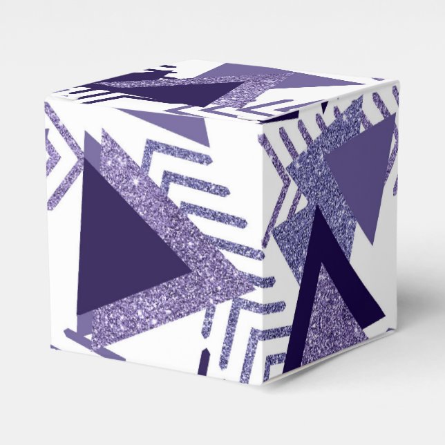 80s Cool Abstract | Purple Passion Shapes Pattern Favour Box (Front Side)