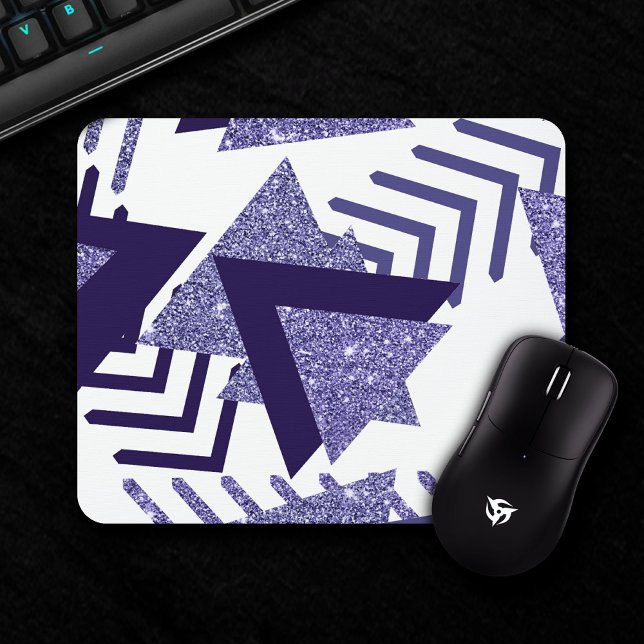 80s Cool Abstract | Purple Passion Shapes Pattern Mouse Pad (Creator Uploaded)