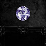 80s Cool Abstract | Purple Passion Shapes Pattern Round Clock<br><div class="desc">#abstractart Chic stylish modern contemporary geometric abstract pop-art in a fun ultra-violet purple lover's palette celebrating the 1990s and 1980s with totally awesome retro graphics. The random Memphis-style of the 80s and 90s included seamless patterns of zigzags and triangle shapes in bright pastels. For other colours or matching products, visit...</div>