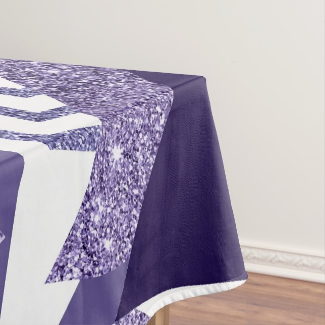 80s Cool Abstract | Purple Passion Shapes Pattern Tablecloth (In Situ)