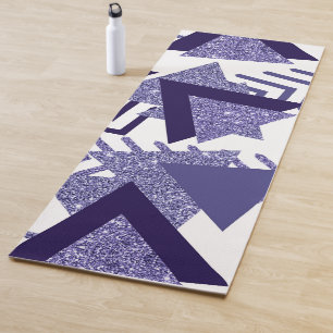 80s Cool Abstract   Purple Passion Shapes Pattern Yoga Mat