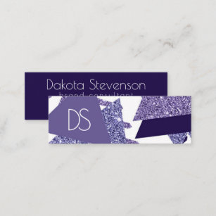 80s Cool Abstract   Purple Passion Shapes Website Mini Business Card
