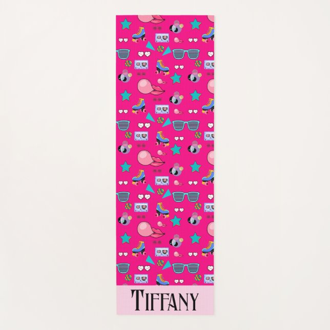 80s Costume Vibrant pink Retro culture pop Yoga Mat (Front)