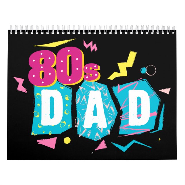 80s Dad Neon Retro Style Design Calendar (Cover)