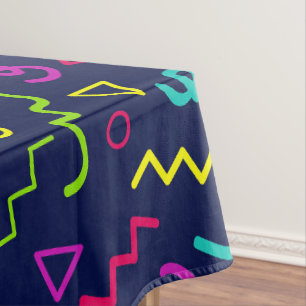 80s eighties retro party neon Memphis pattern Tablecloth