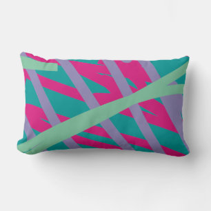 80s eighties vintage colours splash medley art gir lumbar cushion