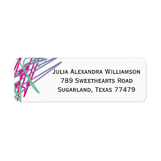 80s eighties vintage colours splash medley art gir return address label