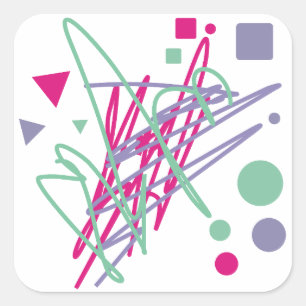 80s eighties vintage colours splash medley art gir square sticker