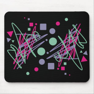 80s eighties vintage colours splash medley art mouse pad