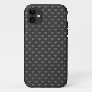 80s flannel grey hearts emo girly goth pattern iPhone 11 case