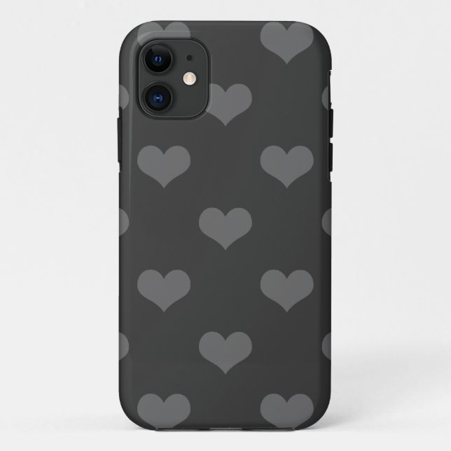 80s flannel grey hearts emo girly goth pattern Case-Mate iPhone case (Back)
