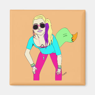 80s foxy girl  magnet