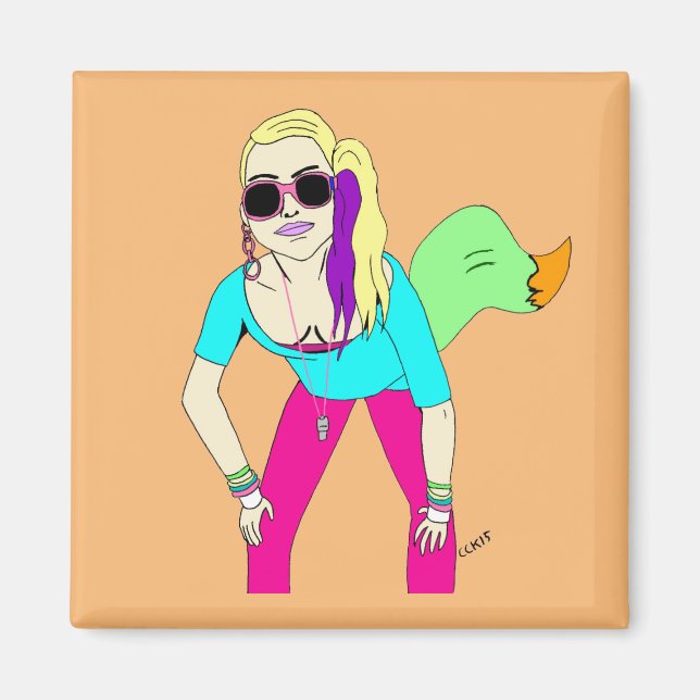 80s foxy girl  magnet (Front)