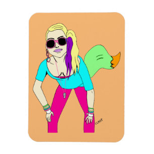 80s foxy girl  magnet