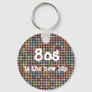80s Funky Stylish Sophisticated Fancy Pattern Key Ring