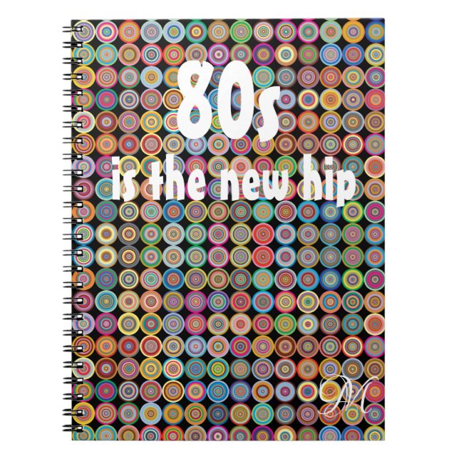 80s Funky Stylish Sophisticated Monogram Notebook (Front)