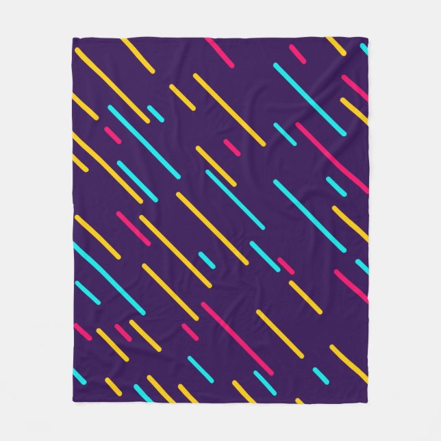 80s Geometric Art Pattern Geometric Photography Ge Fleece Blanket (Front)