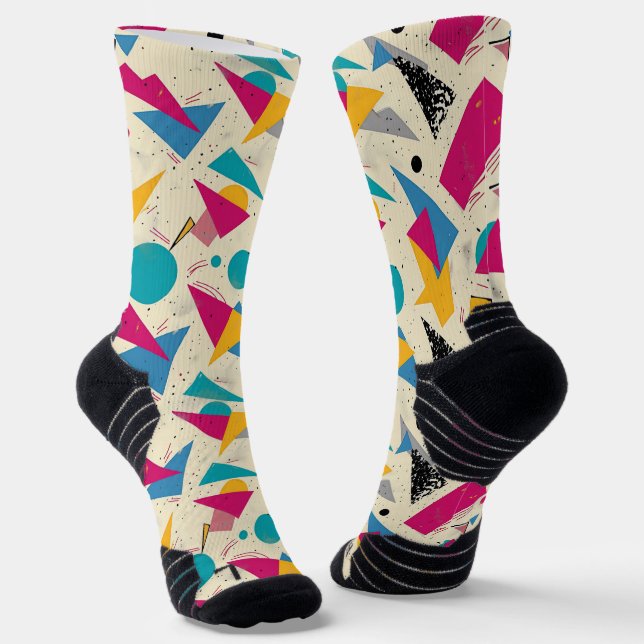 80s Geometric Pattern Socks (Angled)