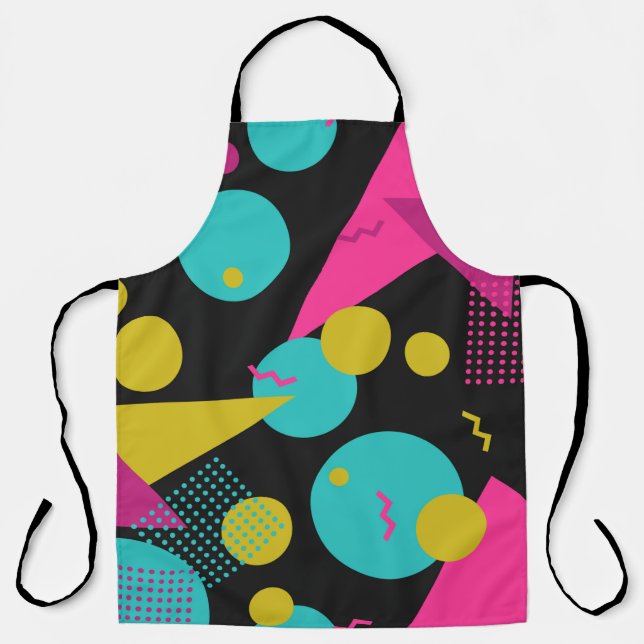 80s geometric seamless pattern with memphis elemen apron (Front)