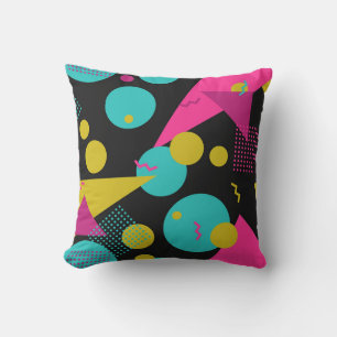 80s geometric seamless pattern with memphis elemen cushion
