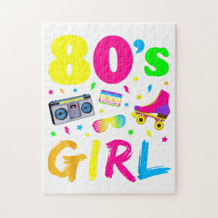80's Girl Birthday Party Costume Retro Vintage Gif Jigsaw Puzzle