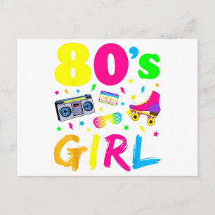 80's Girl Birthday Party Costume Retro Vintage Gif Postcard