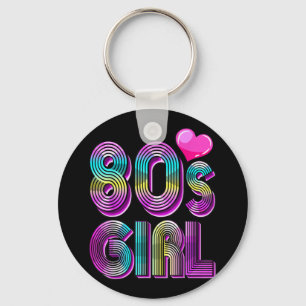 80's Girl Birthday Party Costume Retro Vintage Key Ring