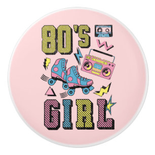 80's Girl Ceramic Knob