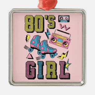 80's Girl Metal Ornament