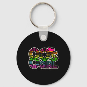 80s Girl Retro Vintage Halloween Costume Women 80s Key Ring