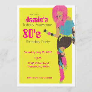 80's Glam Girl Invitation