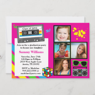 80's Graduation Party Invitation Class of 2012
