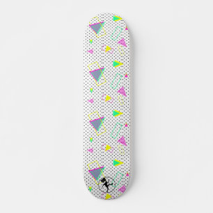 80s Graphic Geometric Design Retro Vintage Polka Skateboard