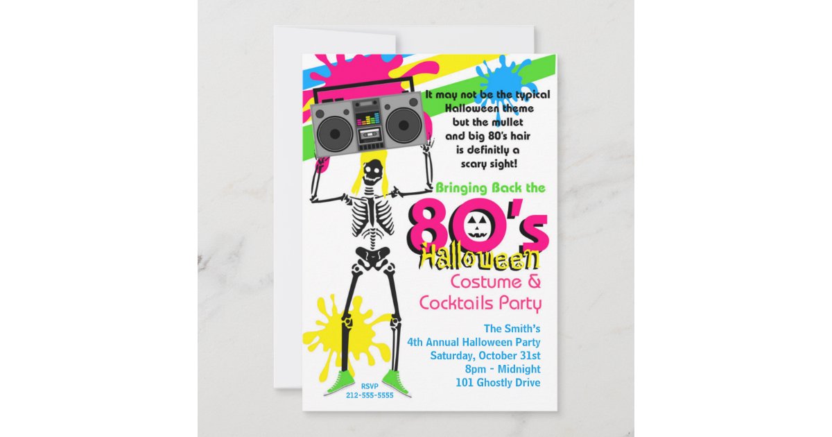 80s Halloween Party Invitation | Zazzle