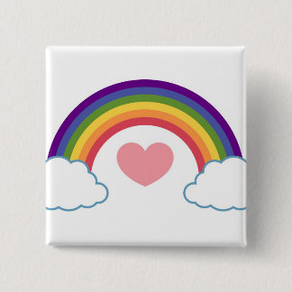 80's Heart & Rainbow - button
