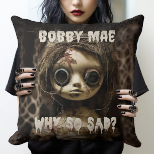 80s Horror Movie Demon Doll Possessed Cushion
