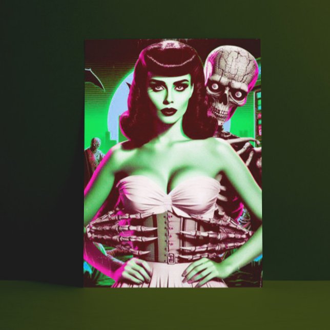 80s Horror VHS Girl Postcard (Creator Uploaded)